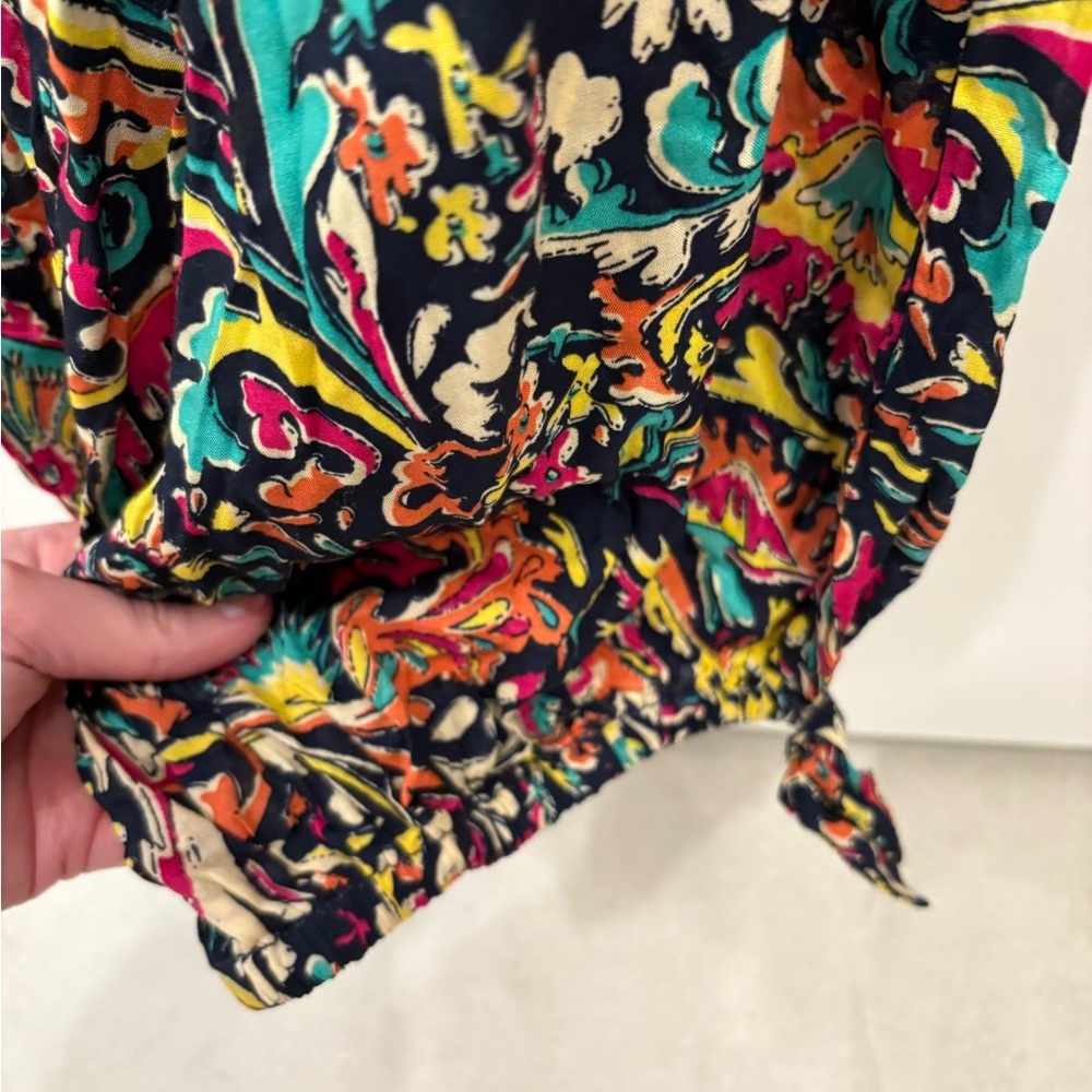 Anthropologie Black Floral Off The Shoulder Jumpsuit Size Medium - Picture 8 of 14